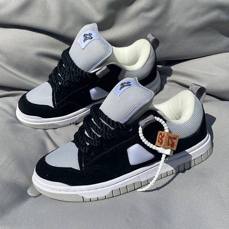 Black and Grey Panelled Sneakers