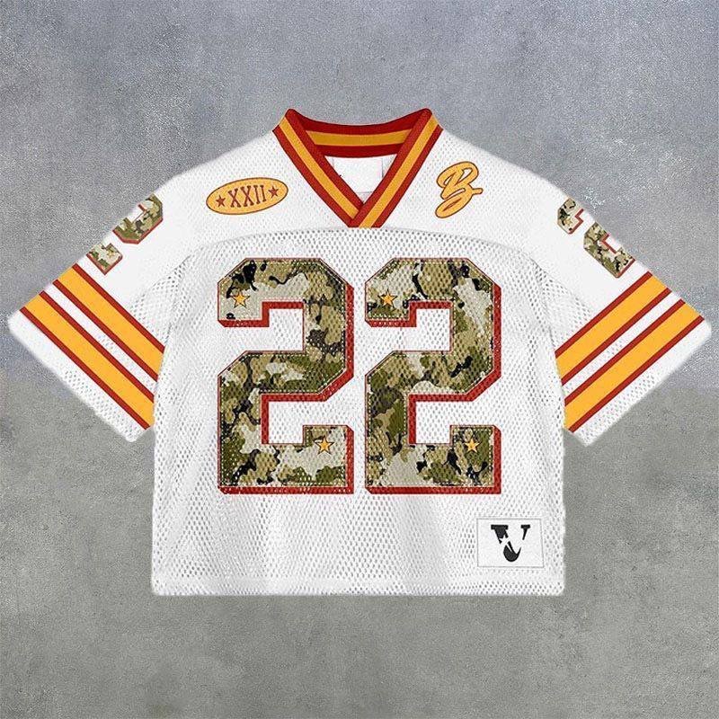 Camo Number 22 Mesh Football Jersey