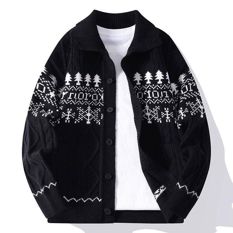 Christmas Tree Fair Isle Knit Cardigan, view 2