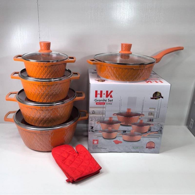 H.K Granite Die-Cast 12-Piece Cookware Set