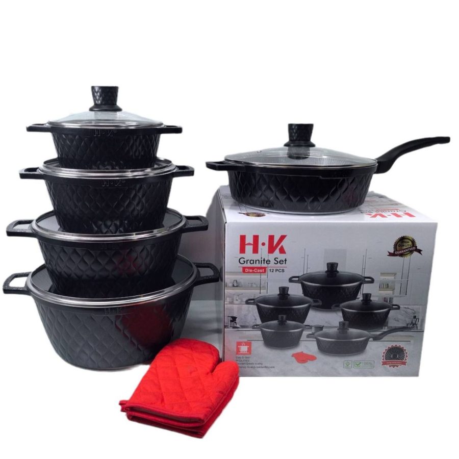 H.K Granite Die-Cast 12-Piece Cookware Set, view 5