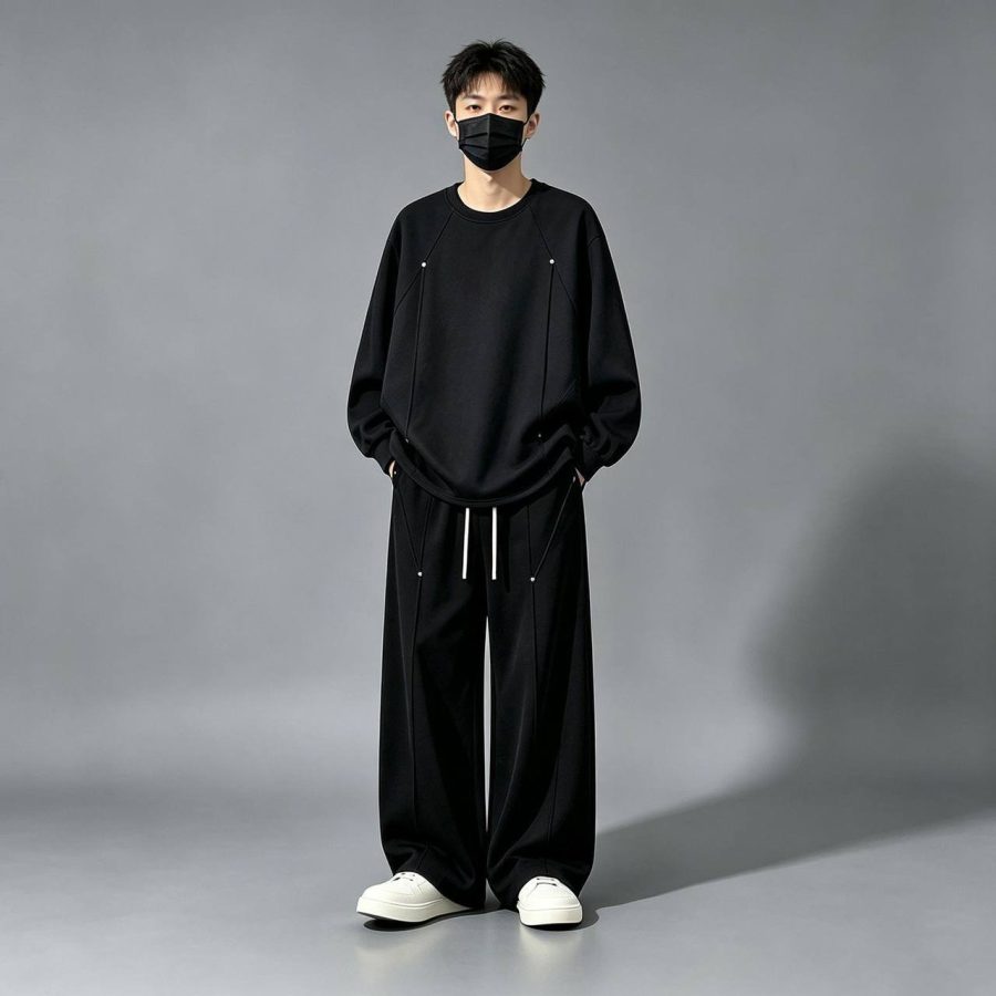 Oversized American-Fit Sweatshirt and Wide-Leg Pants Set