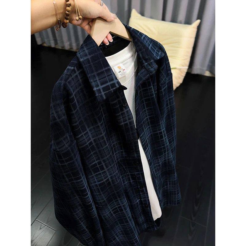 Oversized Plaid Long-Sleeve Shirt, view 2