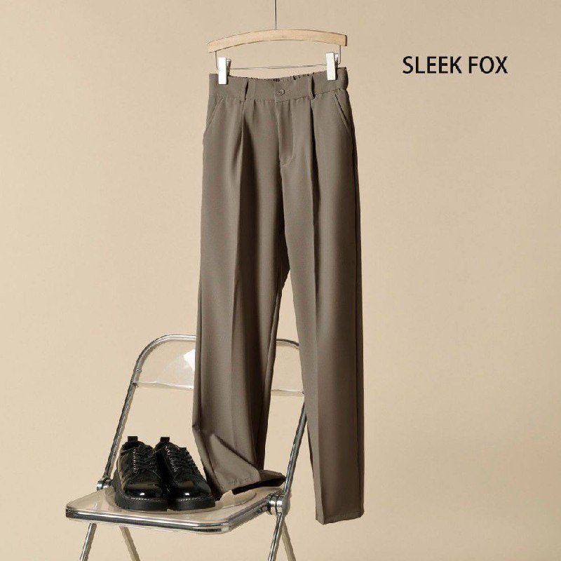 Sleek Fox Tapered Pleated Trousers