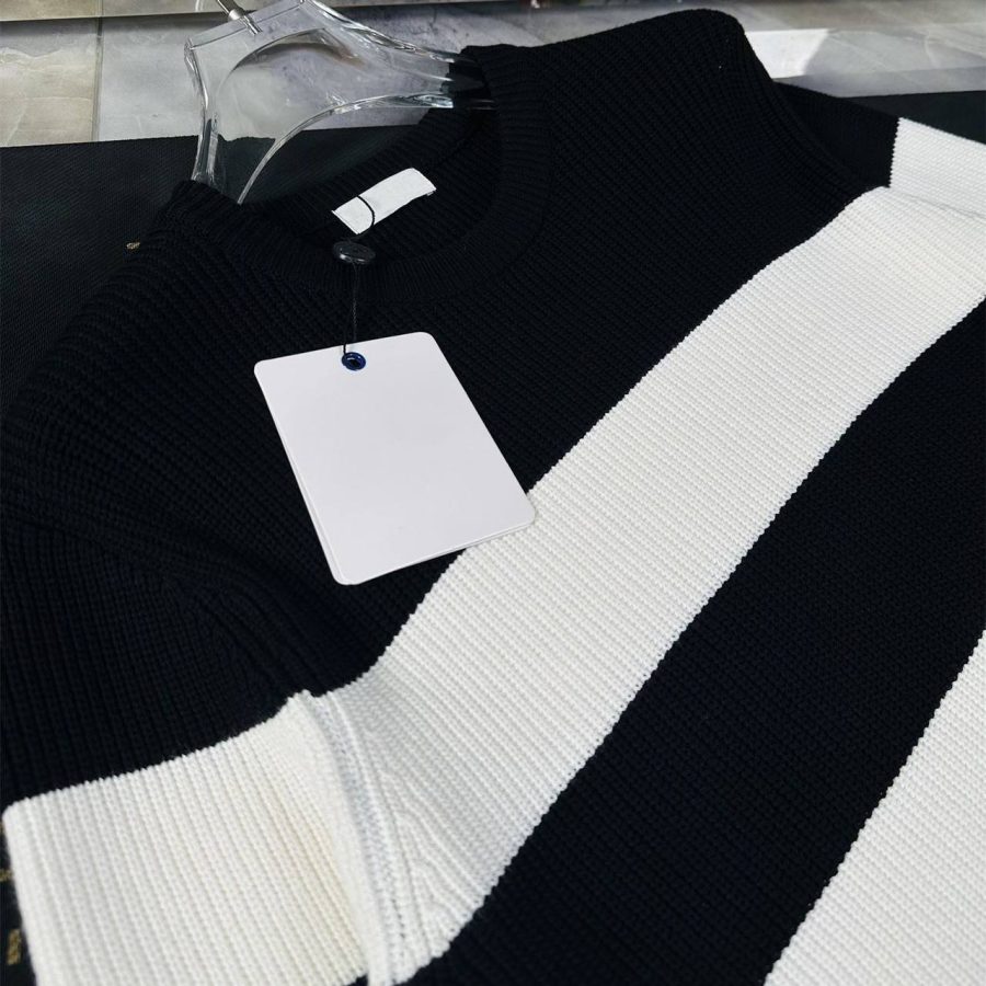 Striped Crew Neck Knit Sweater