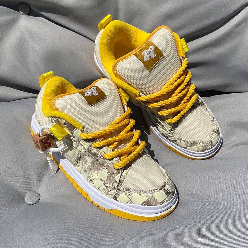 Yellow Bee Print Chunky Sneakers